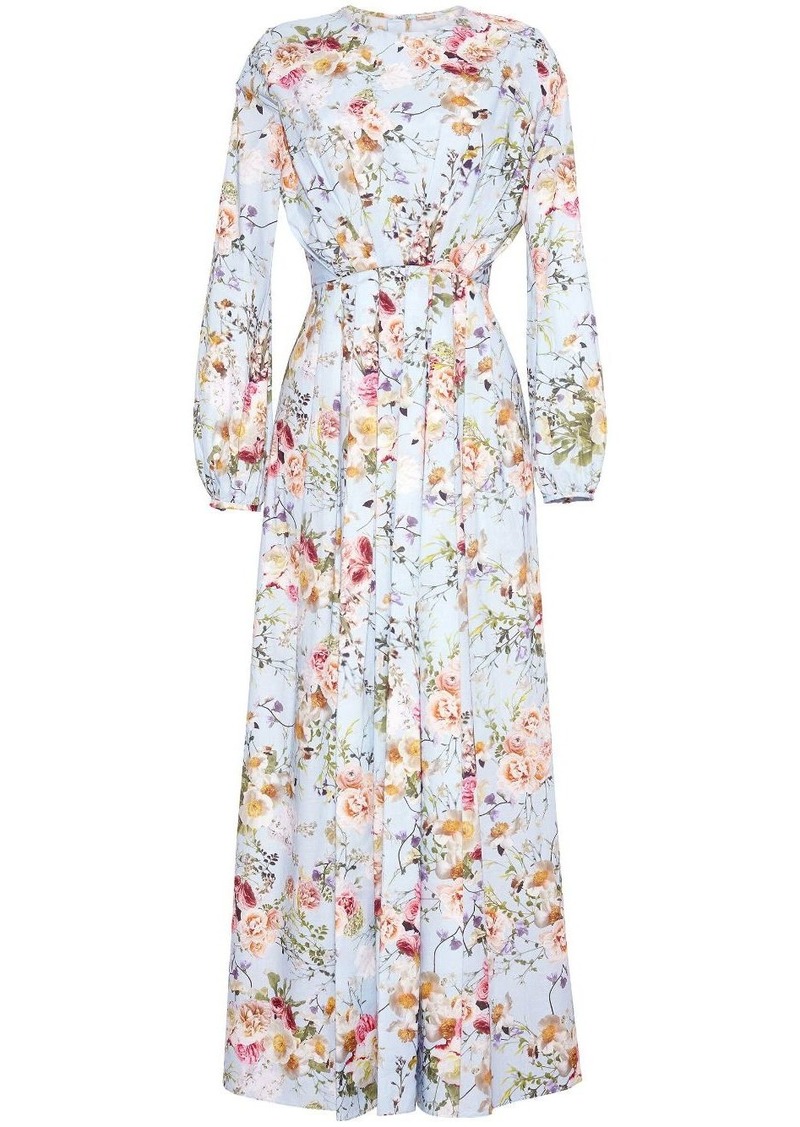 Adam Lippes floral-print silk draped dress