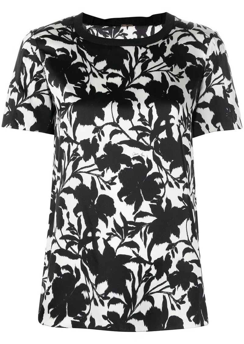 Adam Lippes floral-print silk T-shirt