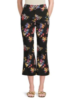 Adam Lippes Kennedy Floral Cropped Flare Pants