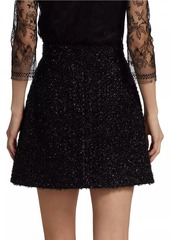 Adam Lippes Metallic Tweed Wrap Miniskirt