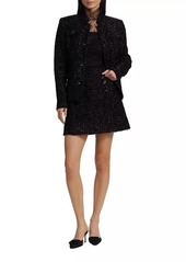 Adam Lippes Metallic Tweed Wrap Miniskirt