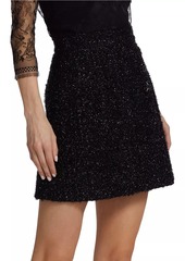 Adam Lippes Metallic Tweed Wrap Miniskirt