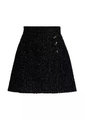 Adam Lippes Metallic Tweed Wrap Miniskirt