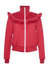 Adam Lippes Naomi Ruffle Warm-Up Jacket In Technical Interlock