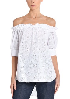 Adam Lippes Off The Shoulder Top In Cotton Eyelet