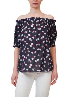 Adam Lippes Off The Shoulder Top In Printed Voile