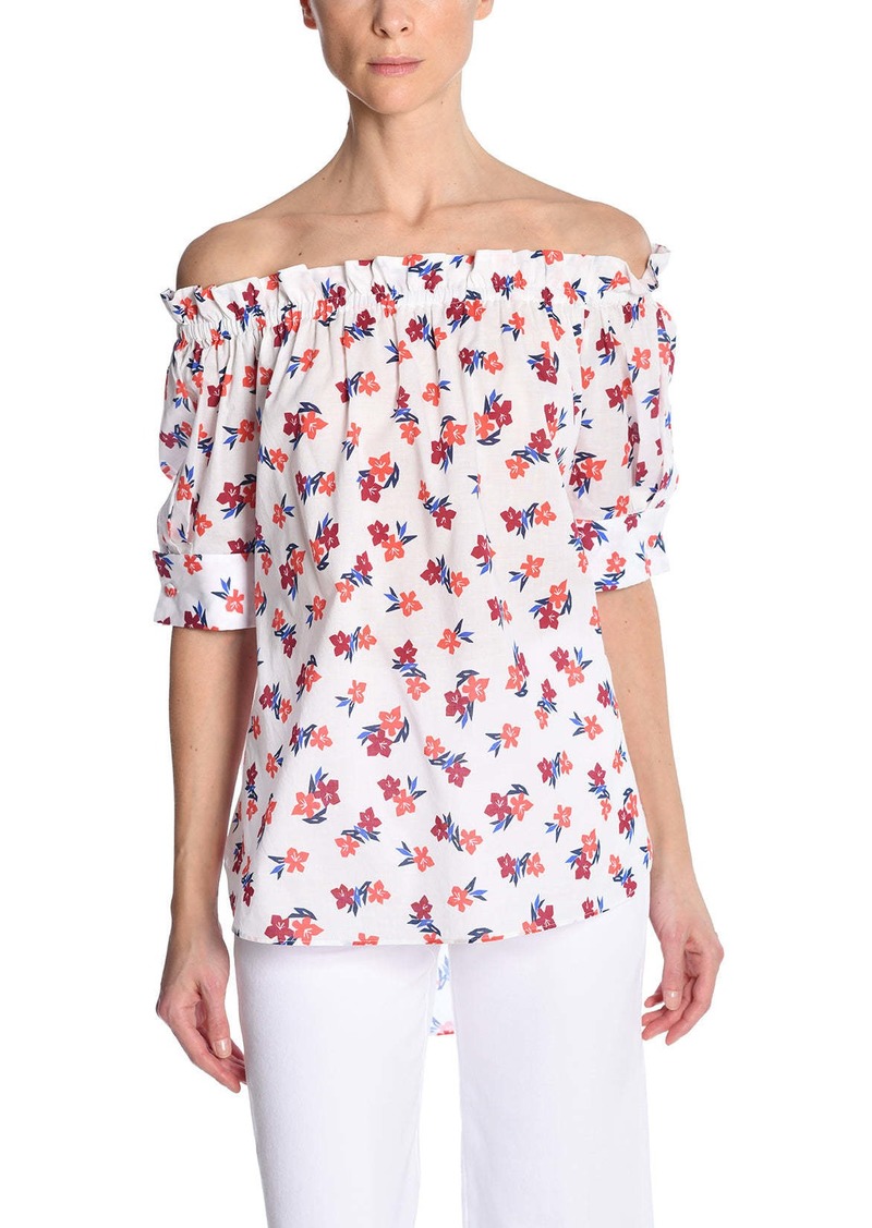 Adam Lippes Off The Shoulder Top In Printed Voile