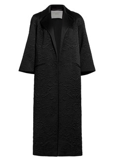 Adam Lippes Paisley Quilted Silk Charmeuse Opera Coat