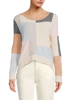Adam Lippes Patchwork High Low Wool Blend Sweater