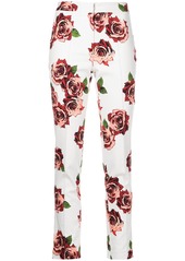 Adam Lippes rose-print slim trousers