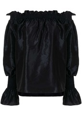 Adam Lippes silk taffeta off-the-shoulder blouse