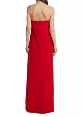 Adam Lippes Strapless Silk Crepe Bow Gown