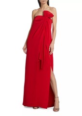 Adam Lippes Strapless Silk Crepe Bow Gown