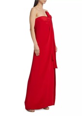 Adam Lippes Strapless Silk Crepe Bow Gown