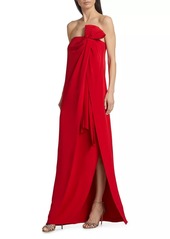 Adam Lippes Strapless Silk Crepe Bow Gown