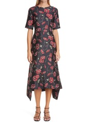 Women's Adam Lippes Floral Jacquard High/low Midi Dress