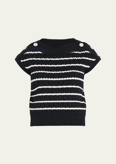 ADEAM Portofino Knit Sweater with Button Detail