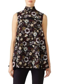 Adeam Floral Godet Pleated Top