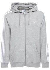 Adidas 3-stripes Zip Cotton Blend Hoodie