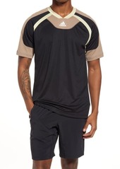 adidas AEROREADY Training T-Shirt in Black/Chalkybrn/White at Nordstrom