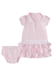 adidas Baby Girls Ruffle Polo Dress - Clear Pink