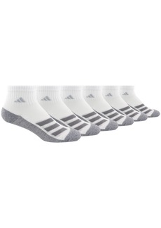 adidas Big Boys Cushioned Angle Stripe Quarter Sock Pack of 6 - White