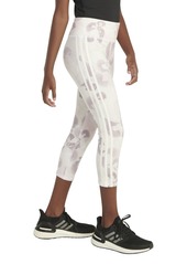 adidas Big Girls 3-Stripe Printed 7/8 Cotton Leggings - Off White
