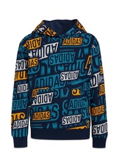 Adidas Boys' Long Sleeve Brand Sticker Printed Pullover Hoodie - Big Kid