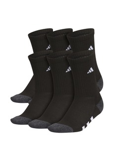 adidas Boys Youth Athletic Cushioned Crew Socks, Pack of 6 - Black