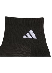 adidas Boys Youth Athletic Cushioned Quarter Socks, Pack of 6 - Black