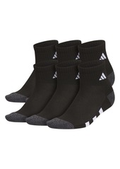 adidas Boys Youth Athletic Cushioned Quarter Socks, Pack of 6 - White