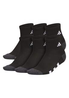 adidas Boys Youth Athletic Cushioned Quarter Socks, Pack of 6 - Black