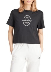 adidas Brand Love Crop Cotton Graphic T-Shirt