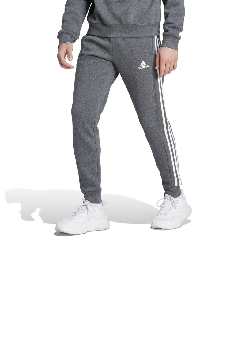 adidas Men's Essentials Fleece Tapered Cuffed 3-Stripes Pants