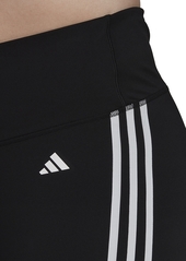 adidas Essentials Plus Size 3-Stripes High-Waisted Shorts - Black