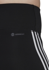 adidas Essentials Plus Size 3-Stripes High-Waisted Shorts - Black