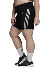 adidas Essentials Plus Size 3-Stripes High-Waisted Shorts - Black