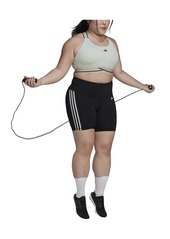 adidas Essentials Plus Size 3-Stripes High-Waisted Shorts - Black