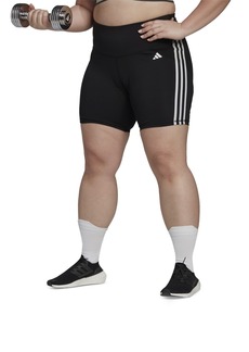adidas Essentials Plus Size 3-Stripes High-Waisted Shorts - Black