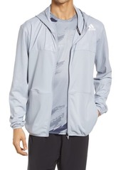 adidas Feel Ready Hooded Track Jacket in Halo Silver at Nordstrom
