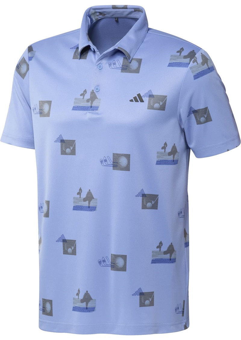 adidas Men's Allover Printed Polo Shirt  2X-Large
