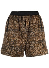 Adidas leopard-print track shorts