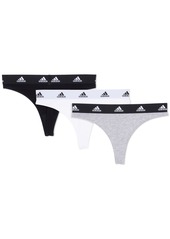 adidas Intimates Women's 3-Pk. Active Comfort Cotton Thong Underwear 4A3P79 - Blk/wht/ht