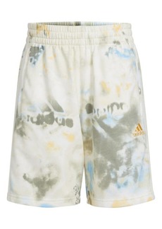adidas Kids' Allover Logo Wash French Terry Shorts