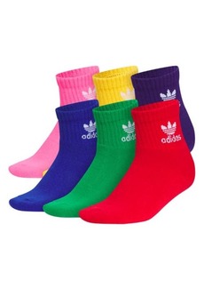adidas Kids' Assorted 6-Pack Originals Quarter Crew Socks
