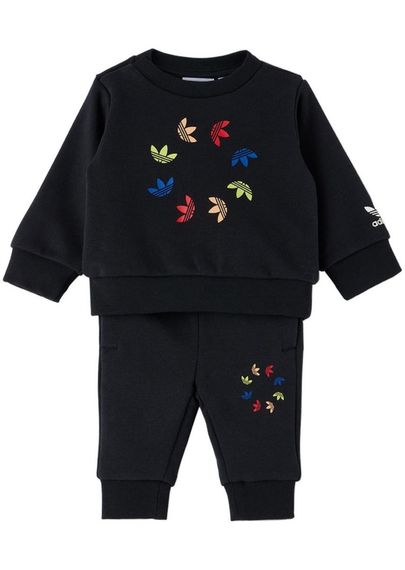 adidas Kids Baby Black Adicolor Tracksuit Set