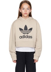 adidas Kids Kids Beige Trefoil Big Kids Hoodie