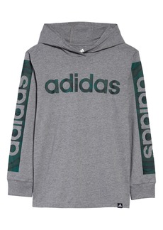 adidas Kids' Linear Camo Graphic Hoodie in Charcoal Grey at Nordstrom