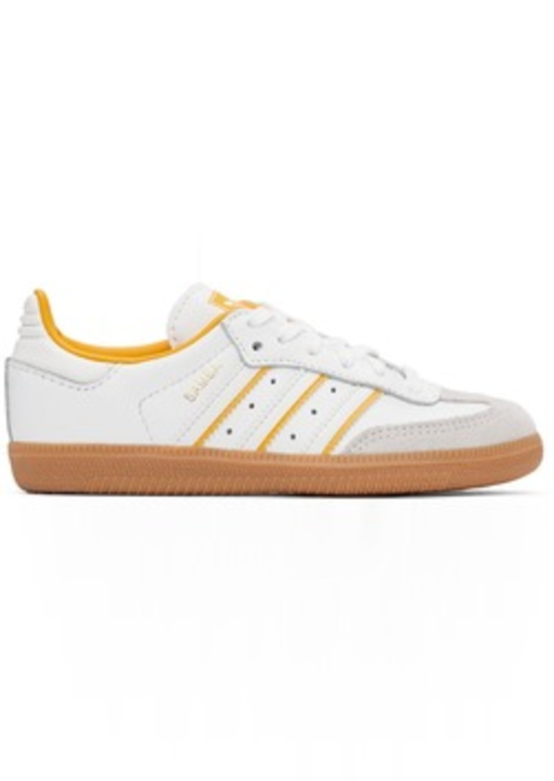 adidas Kids Little Kids White & Orange Samba OG Sneakers