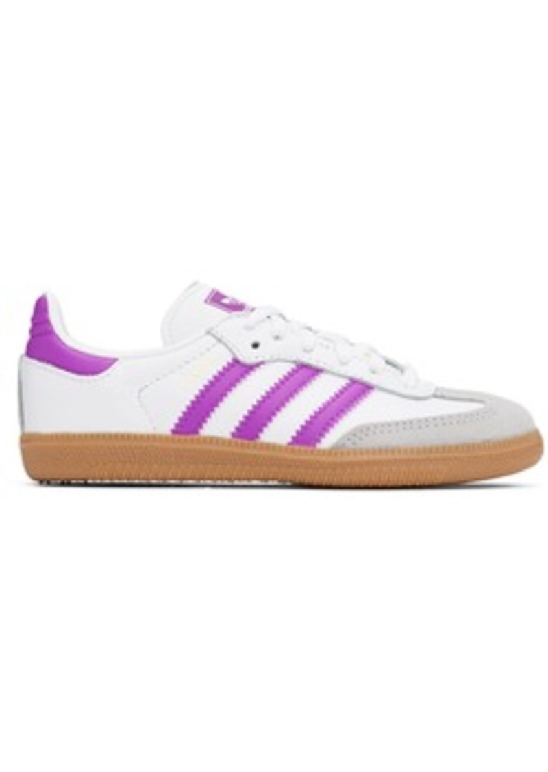 adidas Kids Little Kids White & Purple Samba OG Sneakers